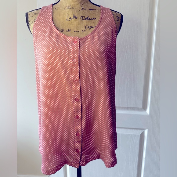 Lemon Tart Large Silky Button Down Tank Top - Picture 4 of 7